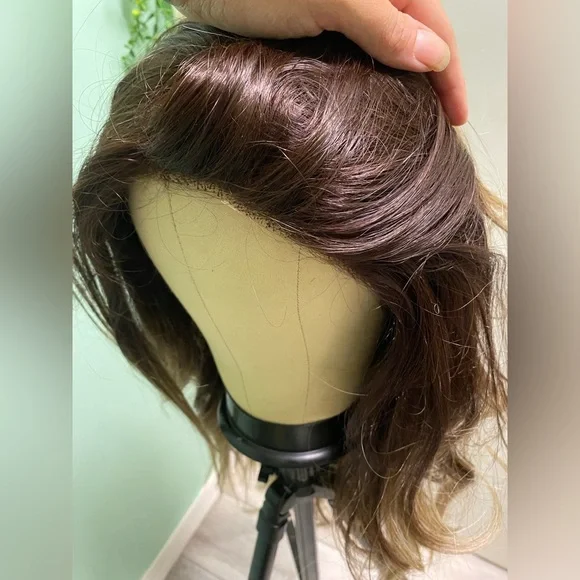 Human/Synthetic Blend Dark Blonde Ombre Lace Front Wig - Picture 7 of 10